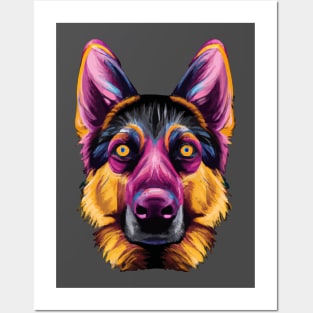 Alsatian Dog Stencil Posters and Art